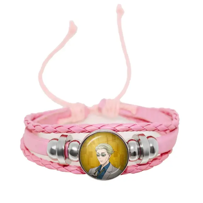 Bracelet en cuir avec dôme en verre décoratif pour femmes et hommes