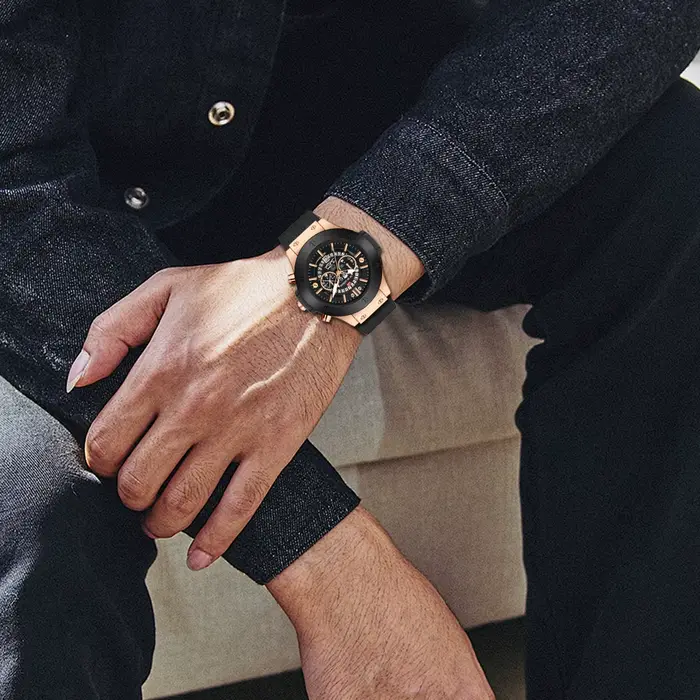 Nouvelle montre sport VA VA VOOM résistante à l'eau avec mouvement quartz et bracelet en silicone pour homme occassions spéciales