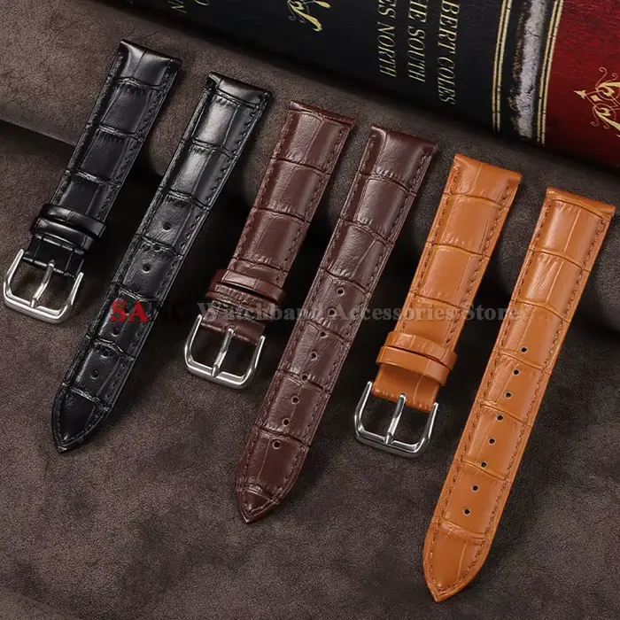 Bracelet de montre en cuir véritable pour Seiko ﻿