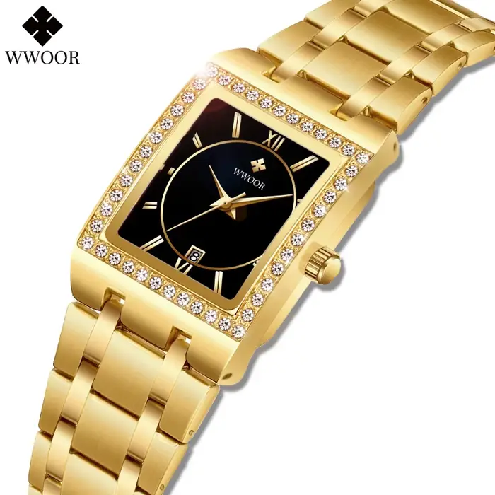 WWOOR nouvelle Montre en or 8858 pour femmes