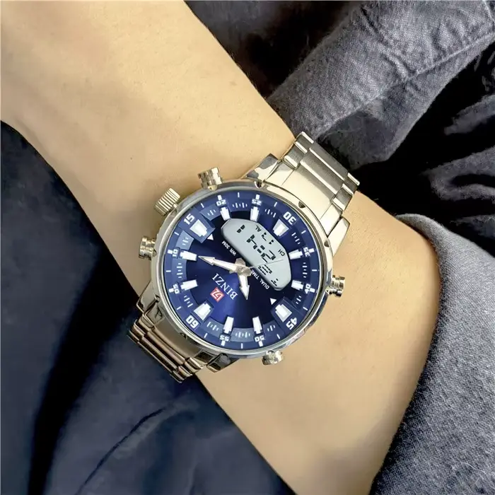 Montres chronographes à quartz dorées pour hommes