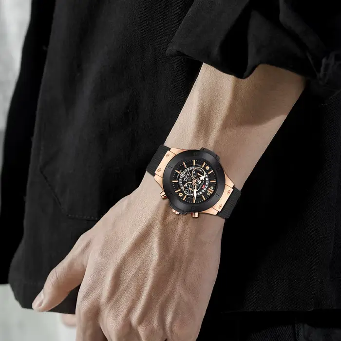 Nouvelle montre sport VA VA VOOM résistante à l'eau avec mouvement quartz et bracelet en silicone pour homme occassions spéciales