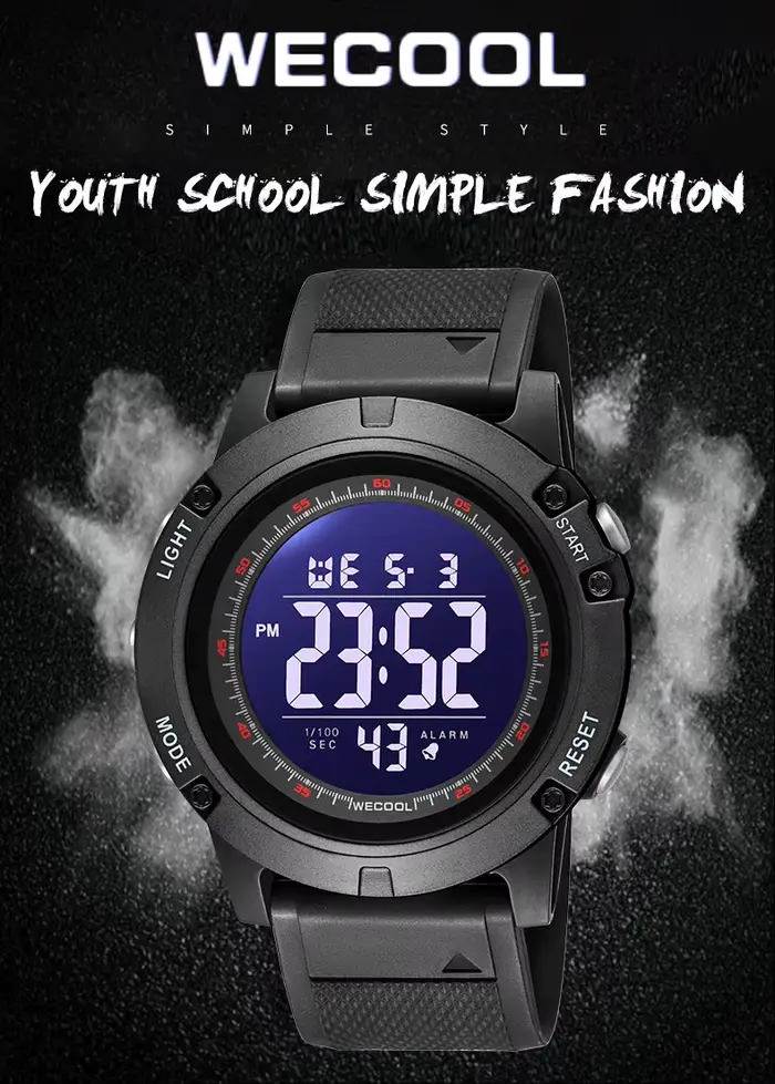 WECOOL W-601 Montre de sport analogique numérique à double affichage pour hommes - Étanche 50M