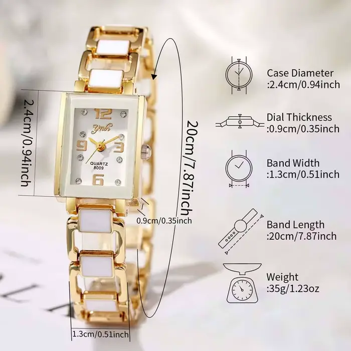 Montres carrées élégantes pour femmes