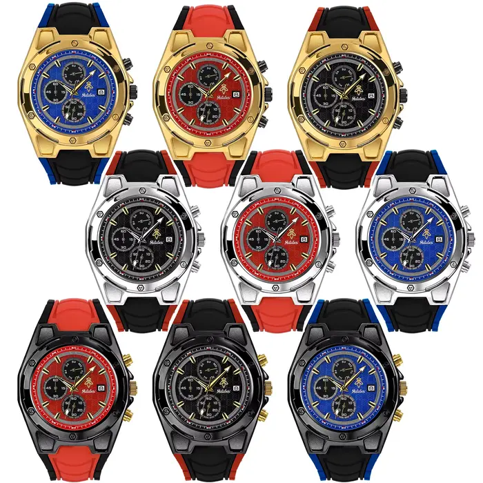 Montre pour homme Yalalusi avec bracelet en caoutchouc résistant à l'eau, élégante et polyvalente pour homme, parfait pour diverses occasions et styles