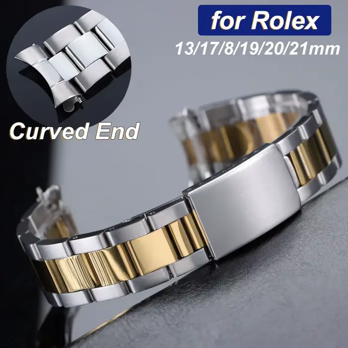 Bracelet de montre à extrémité incurvée de luxe