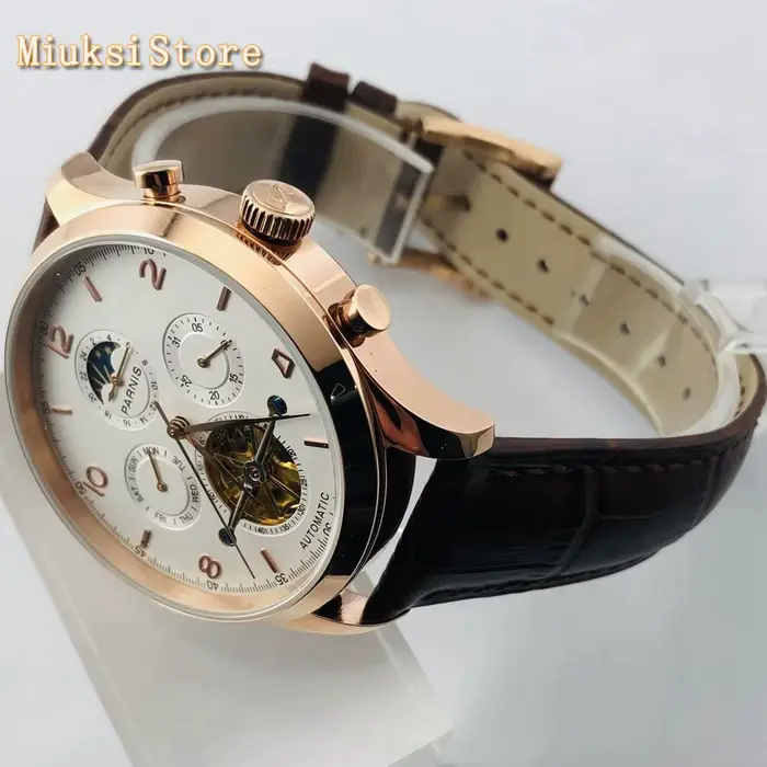 Parhéritage-Montre mécanique automatique étanche pour homme