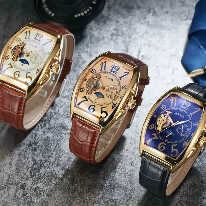 Montre mécanique rétro pour femmes et hommes