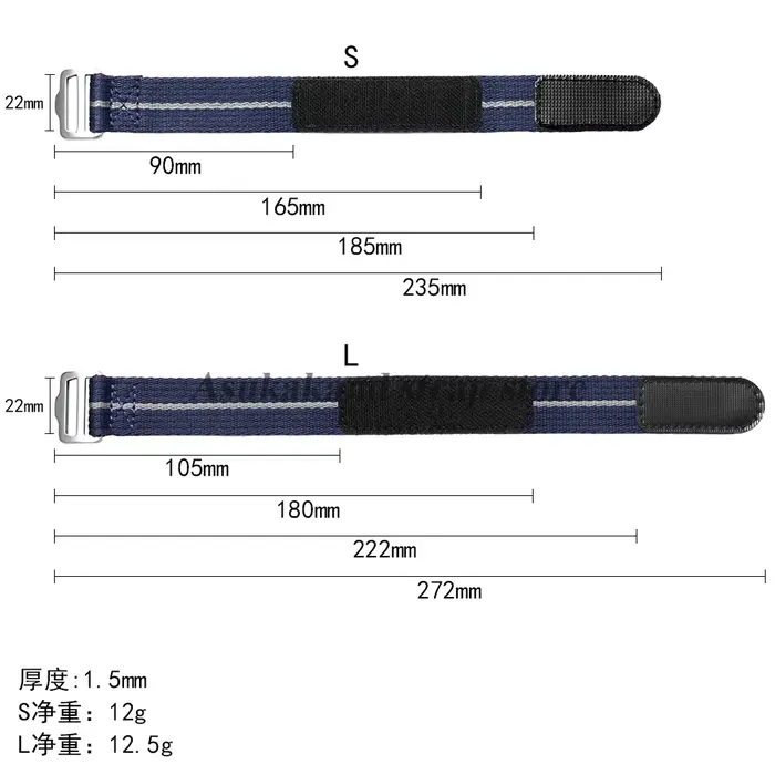 Bracelet de montre en nylon 20mm 22mm pour Seiko