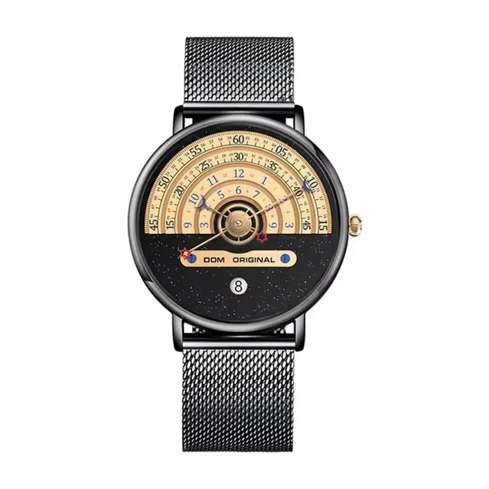 DOM 1288 nouvelle montre à Quartz pour hommes mode créative de luxe en cuir lune étoile pointeur mon