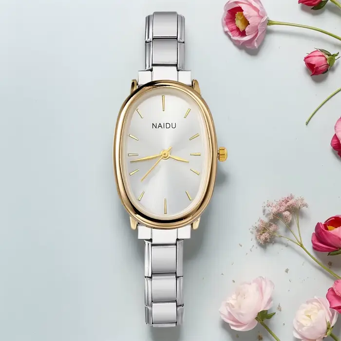 Montre-bracelet à quartz pour femmes design minimaliste tendance bracelet en acier inoxydable largeur 9mm cadeaux de fête vacances occasions spéciales