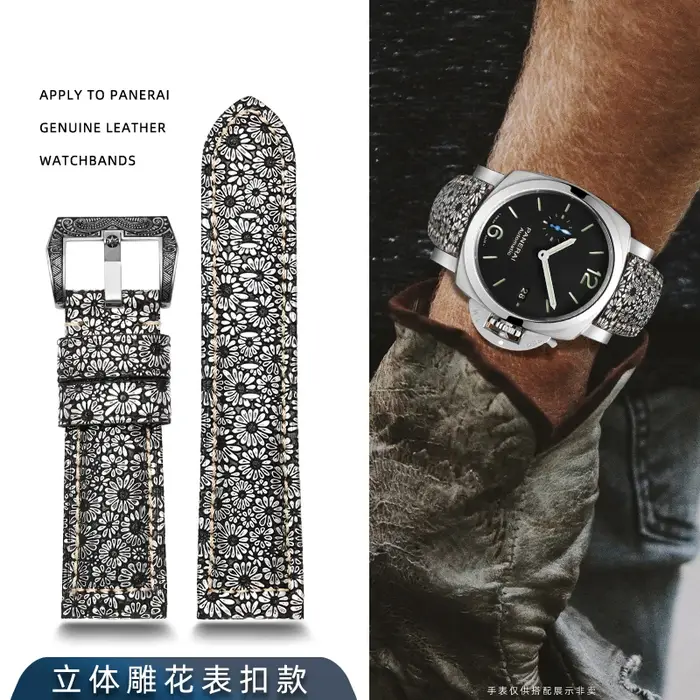 Bracelet de montre en cuir véritable pétale