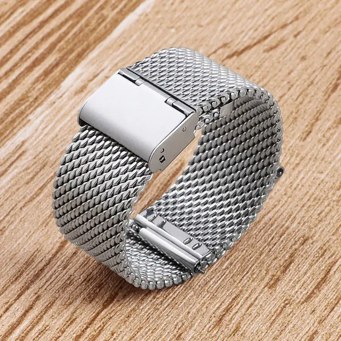 Bracelet de montre milanais universel en acier inoxydable pour homme et femme avec fermeture en acier inoxydable pour montres de luxe et marques populaires différentes couleurs et tailles