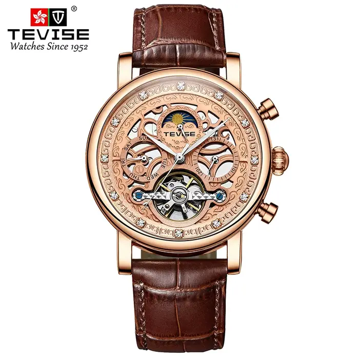 Montre-bracelet mécanique pour homme, style simple, élégante, classique