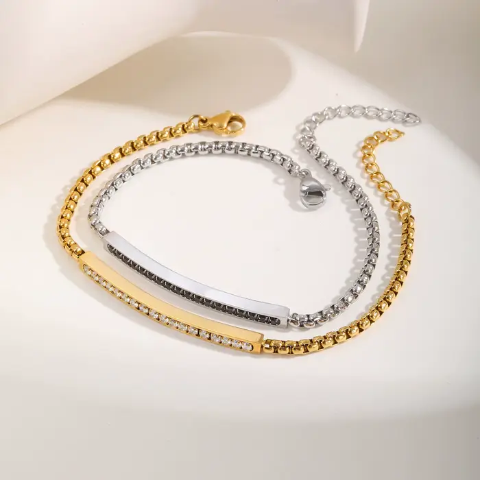 Zunderly-Bracelets de perles carrées pour hommes et femmes