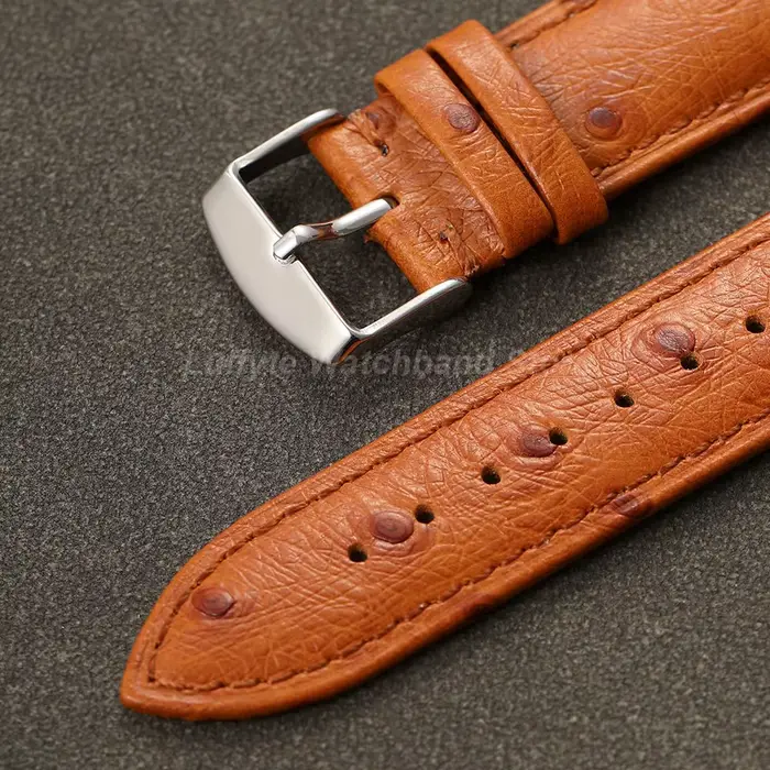 Bracelet de montre en cuir motif autruche pour hommes et femmes