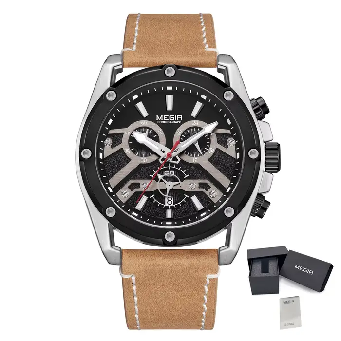 Nouvelles montres pour hommes Megir, montres à quartz tendance, montres de sport militaires pour hom