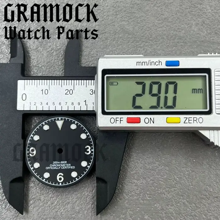 Gramock – cadran de montre bleu/marron/noir/blanc, 29mm, avec luminescence verte, adapté au mouvement automatique NH35/ETA PT5000/Miyota Mingzhu