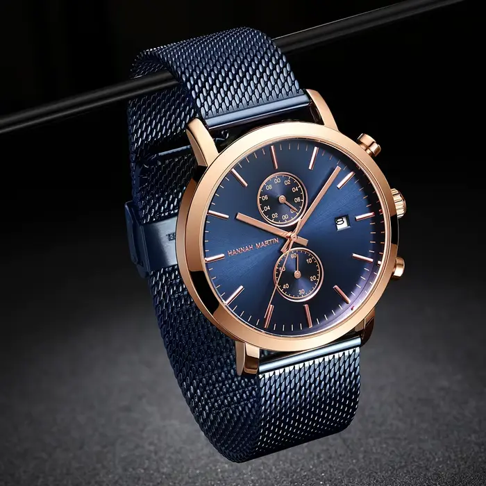 Montre pour hommes en acier inoxydable avec cadran multifonctionnel