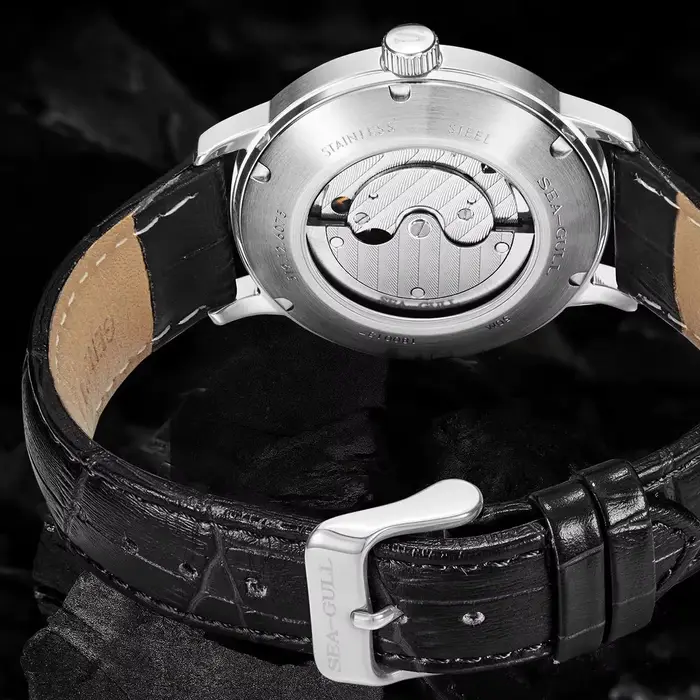 Seagull nouvelle montre d'affaires montres mécaniques pour hommes 50 m étanche en cuir Valentine