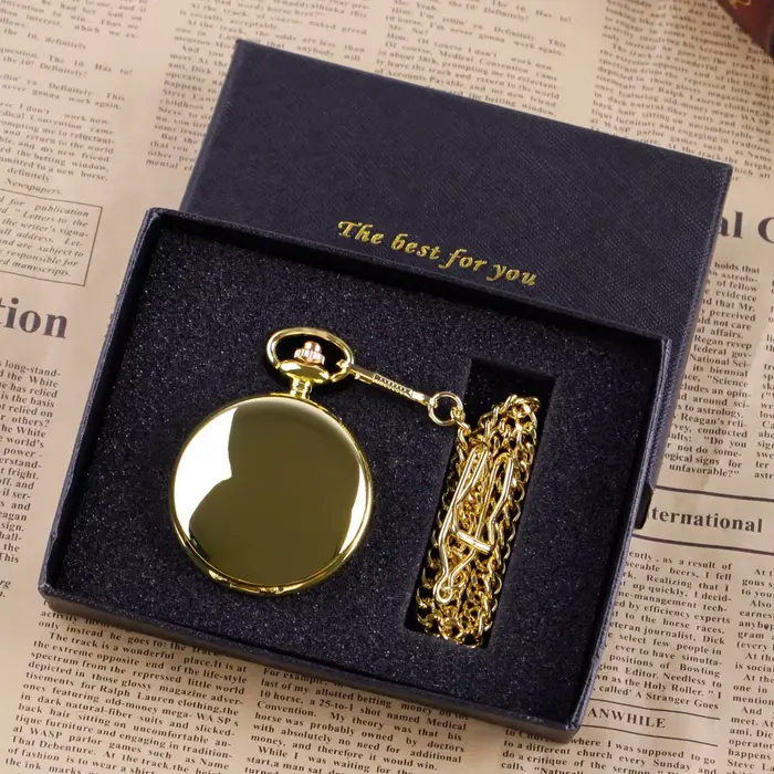 Montre de poche à Quartz dorée de luxe