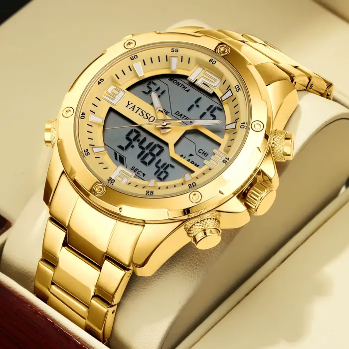 Montre hybride homme résistante à l'eau avec affichage analogique-digital et fonctionnalités avancées pour activités quotidiennes et sportives