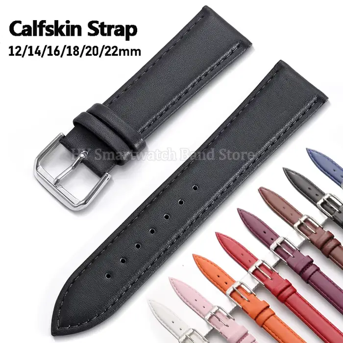 Bracelet de montre en cuir de veau 12mm 14mm 16mm 18mm 20mm 22mm