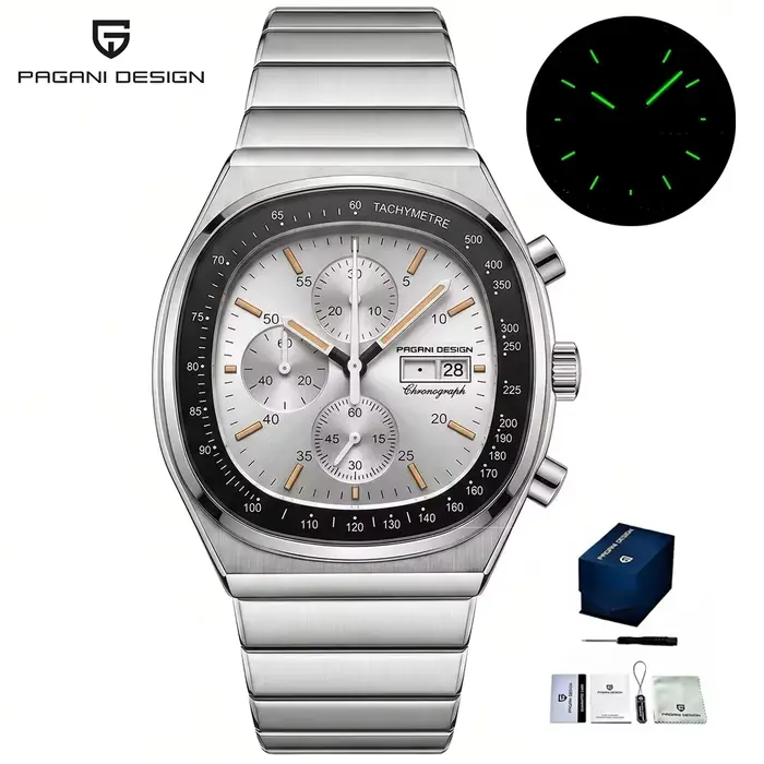 PAGANI DESIGN – montre à Quartz pour hommes, 40mm, mouvement japonais Miyota, saphir, acier inoxydab