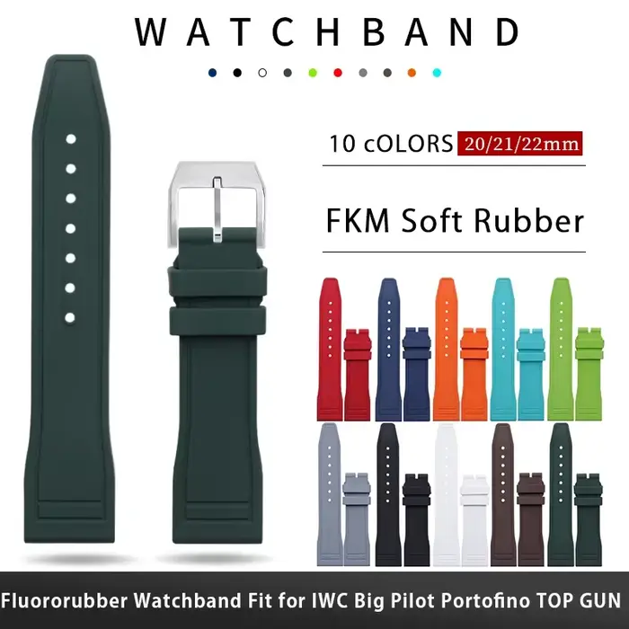 Bracelet de montre en caoutchouc naturel souple et étanche
