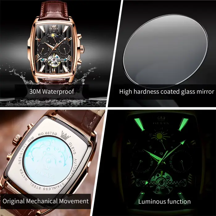 Montre-bracelet mécanique automatique pour homme