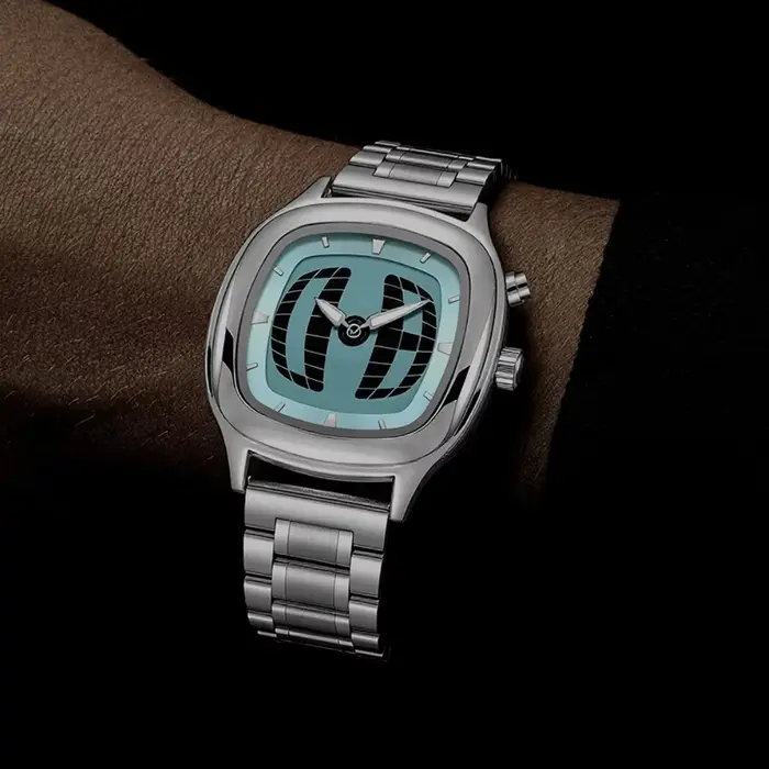 Montre à Quartz rouge couleur carré Y2K pointeur numéro double affichage en acier personnaliser montres chaudes hommes d'affaires conception dynamique Clcok