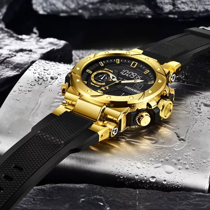 Montre numérique militaire homme quartz robuste avec affichage analogique-digital pour sportifs et voyageurs