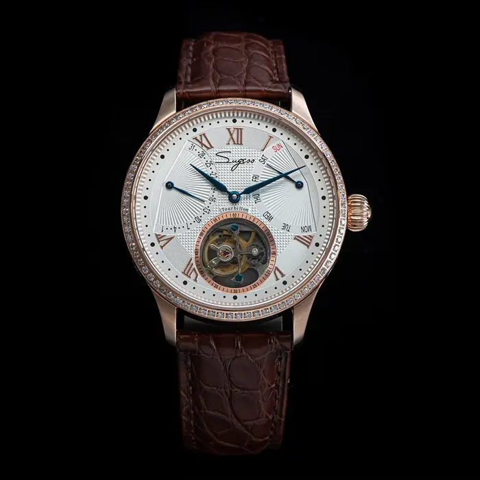 Montres-bracelets pour hommes Sugess Tourbillon