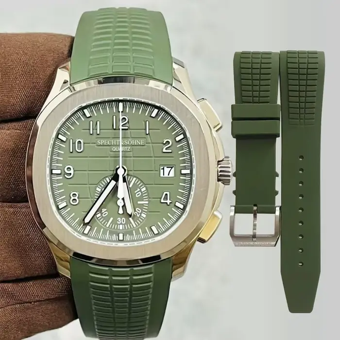 Montre homme à quartz Specht & Sohne chronographe sport résistante à l'eau en caoutchouc pour occasions spéciales