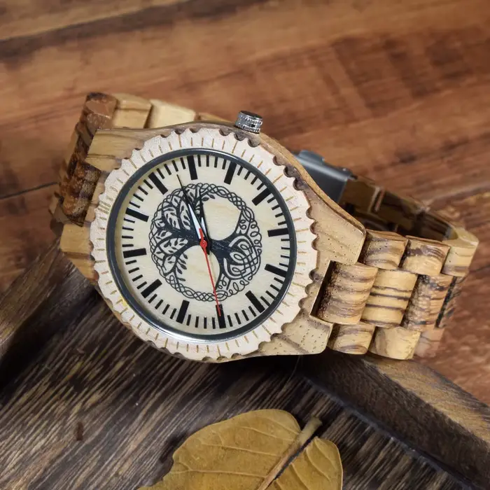 Montre-bracelet en bois pour hommes