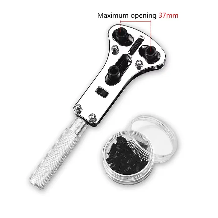 Ouvre-boîtier de montre à 3 griffes, clé de démontage arrière à vis réglable, Kit d'outils de répara
