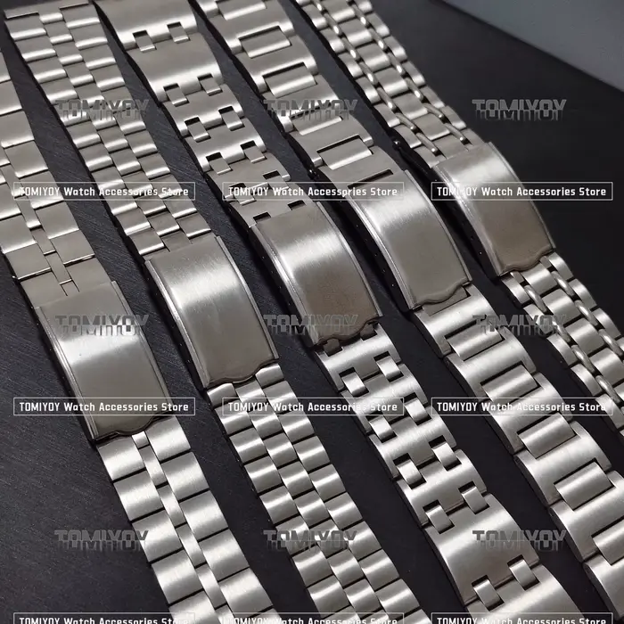 Vintage tout brosse argent acier inoxydable Bracelet de montre