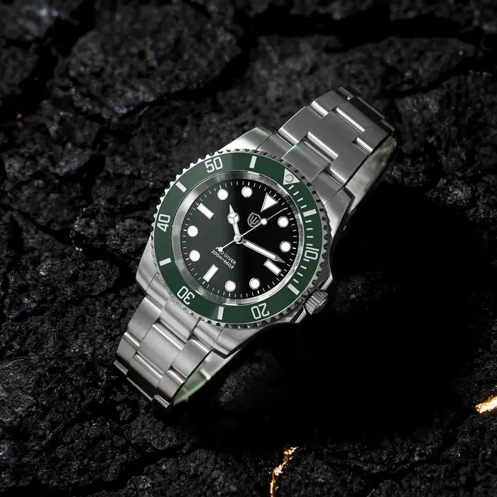 Watchdives VH31 balayage Quartz deuxième mouvement hommes montres acier inoxydable saphir 200M étanche cadran vert WD1680Q V2 montre