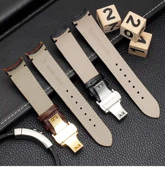 Bracelet de montre en cuir véritable de veau