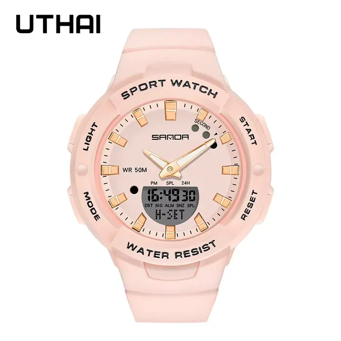 Montre San Da Étanche 5 Bars Pour Femmes Mode Sport Casual Avec Fonction Chronographe Bracelet Résine Multicouleurs Occasions Spéciales