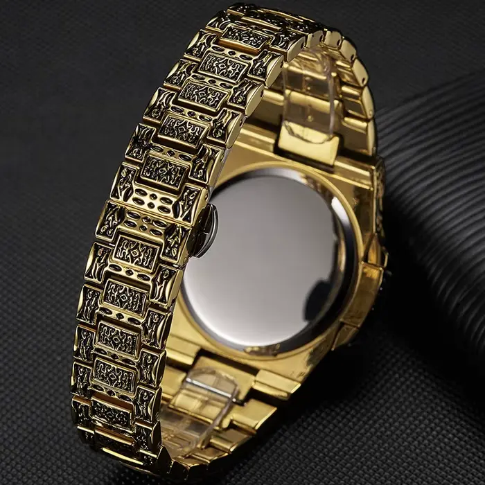 ONOLA rétro haut de gamme montre à Quartz hommes montre-bracelet étanche mode décontracté doré classique calendrier