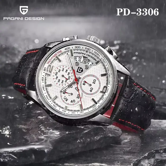 Montre Pagani Design homme quartz chronographe résistante à l'eau pour occasions formelles et activités de plein air