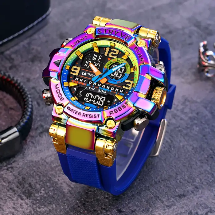 Montre STRYVE S8025 Sport Chronographique Quartz avec Calendrier Complet et Fonctionnalités Multiples Occasions Spéciales Homme