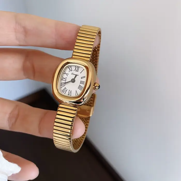 Nouveau modèle 2026 : Montre élégante à quartz pour femme avec petit cadran ovale et bracelet en mai