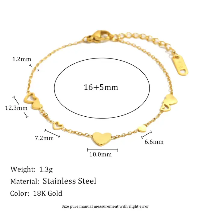 E.B.belle – Bracelet cœur lisse de Style minimaliste