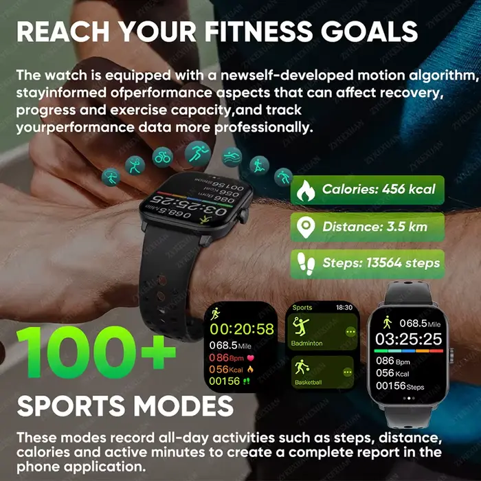 Montre connectée Boxuxing avec écran AMOLED, suivi de la santé et mode sport pour homme et femme occasions spéciales sportives et quotidiennes