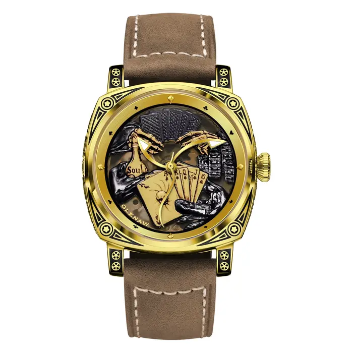 Glenaw Poker série Top marque de luxe mode personnalisé entièrement automatique mécanique montre en 