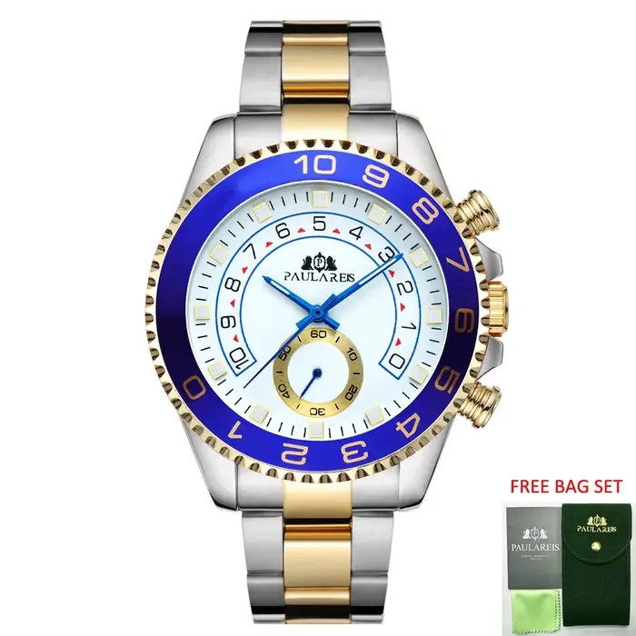 Montres automatiques pour hommes mécanique auto vent acier inoxydable décontracté or bleu maître affaires Reloj Hombre luxe