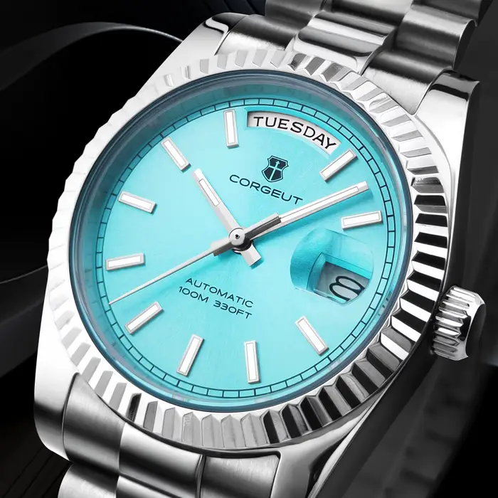 Montre mécanique Corgeut personnalisable avec mouvement NH36 et cristal de saphir pour homme occassions spéciales