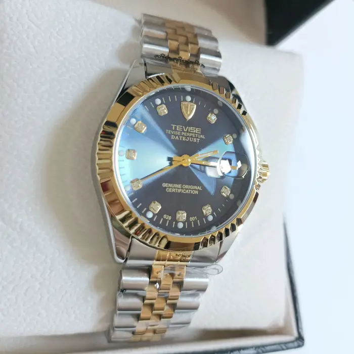 TEVISE montre pour hommes automatique mécanique en acier inoxydable étanche décontracté affaires montre-bracelet chronographe Date affichage horloge